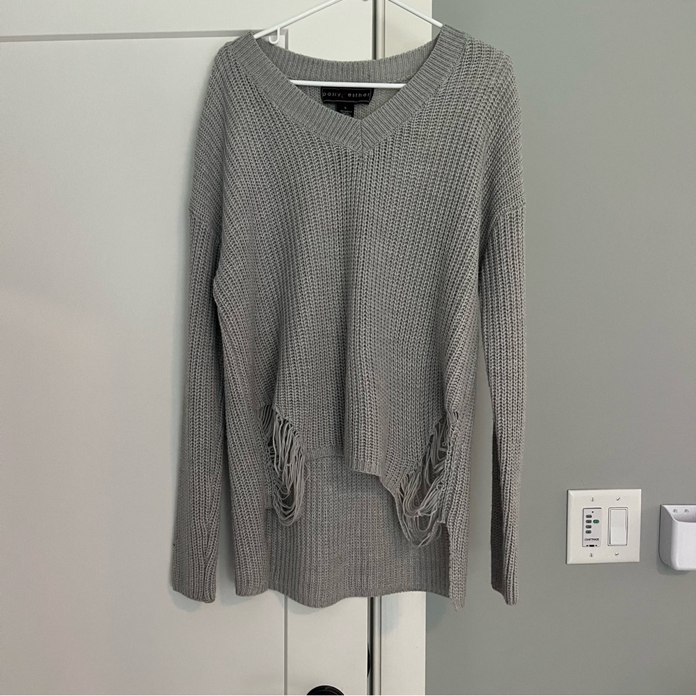 Polly & Esther Gray V-Neck Sweater